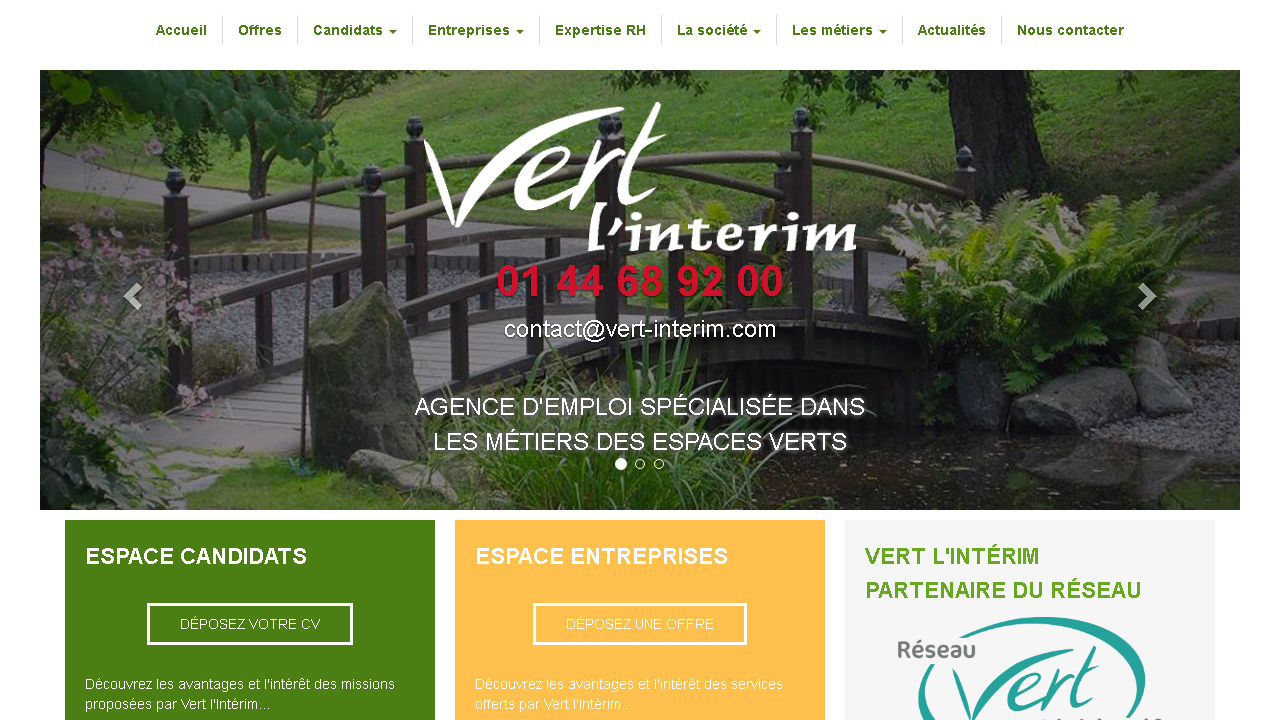 Capture d'écran de http://www.vert-interim.com/ 